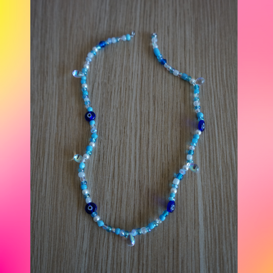 Blue Ojitos Droplet Necklace